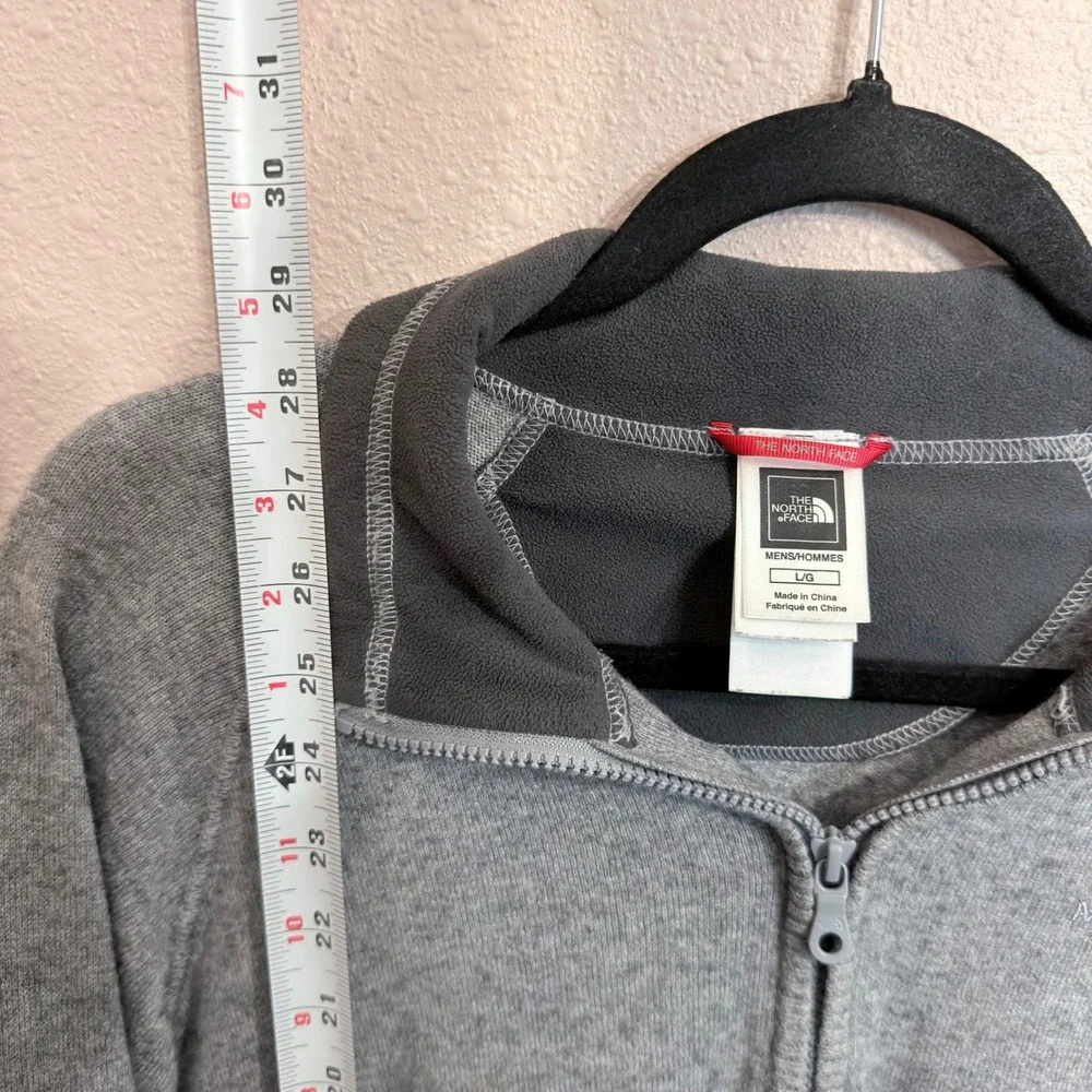 The North Face Mt. Tam 1/4 Zip Sweater Mens Gray Cotton Wool Blend Sweater Large